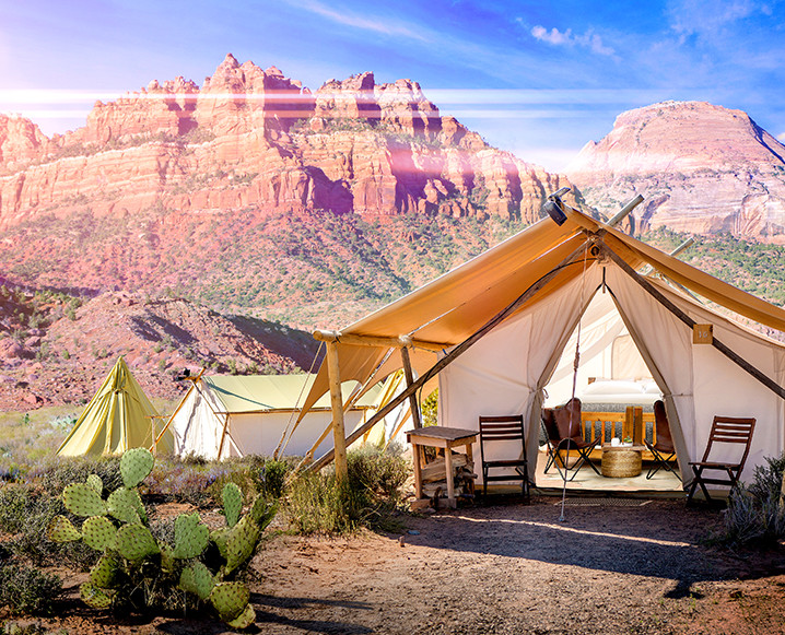 Under canvas shop tents