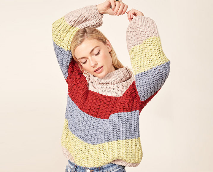 striped knit sustainable sweaters