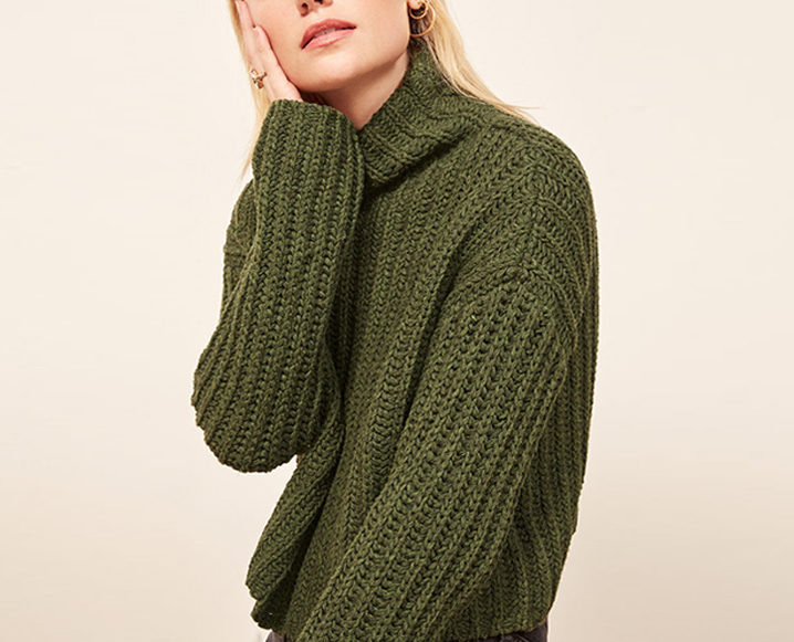 green knit sustainable sweaters