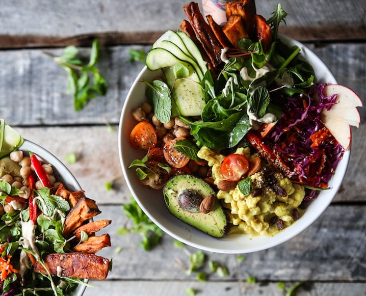 VITALITY VEGGIE BOWLS WITH CURRIED CAULIFLOWER, AVOCADO + TAHINI