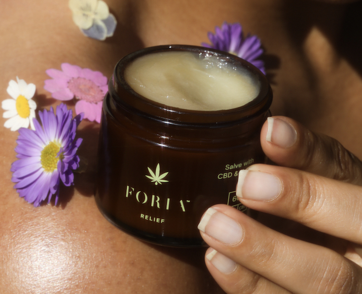 foria cbd body balm with flowers