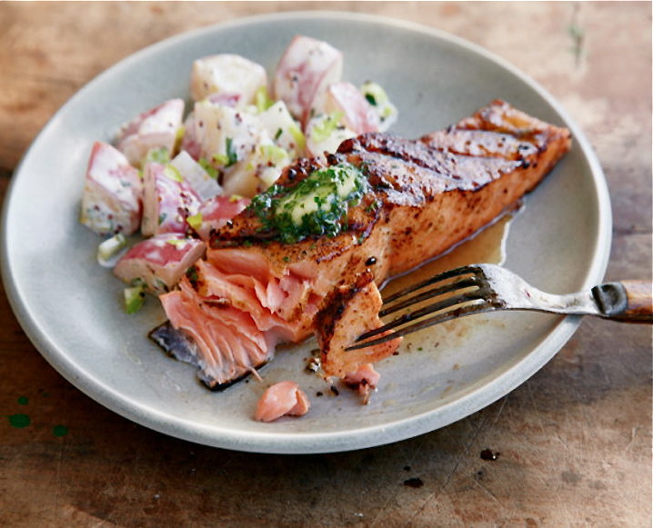 salmon on plate