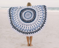 Kess InHouse Danny Ivan Colorful Cool Fire Round Beach Towel Blanket Kess InHouse Danny Ivan Colorful Cool Fire Round Beach Towel Blanket