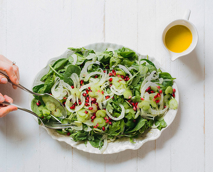 arugula salad with fennel and pomegranates