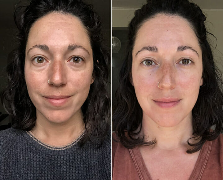 Gua Sha Facial Challenge before and after